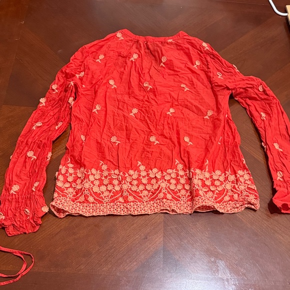 J. Crew embroidered popover Scarlet Blouse with Floral Detailing S - Picture 4 of 7